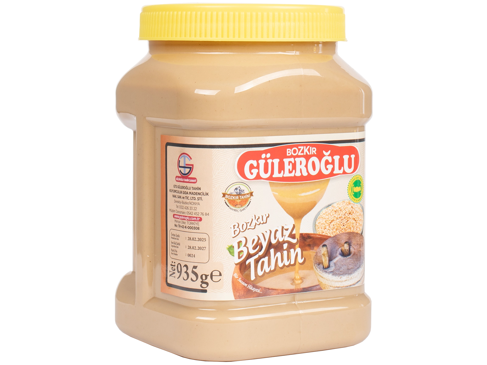 Güleroğlu Beyaz Bozkır Tahini Plastik Kutu Net 935 Gr