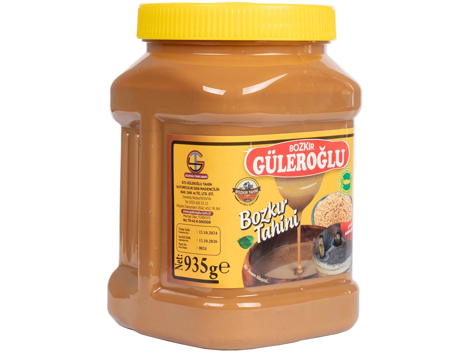 Güleroğlu Kepekli Bozkır Tahini Plastik Kutu Net 935 Gr