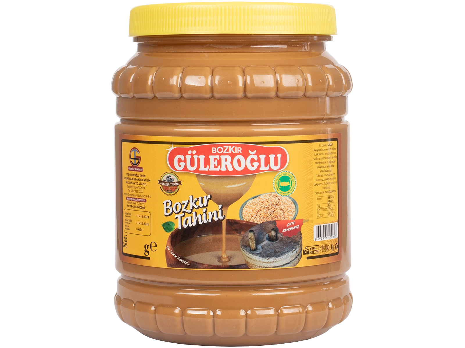 Güleroğlu Kepekli Bozkır Tahini Plastik Kutu Net 1845 Gr