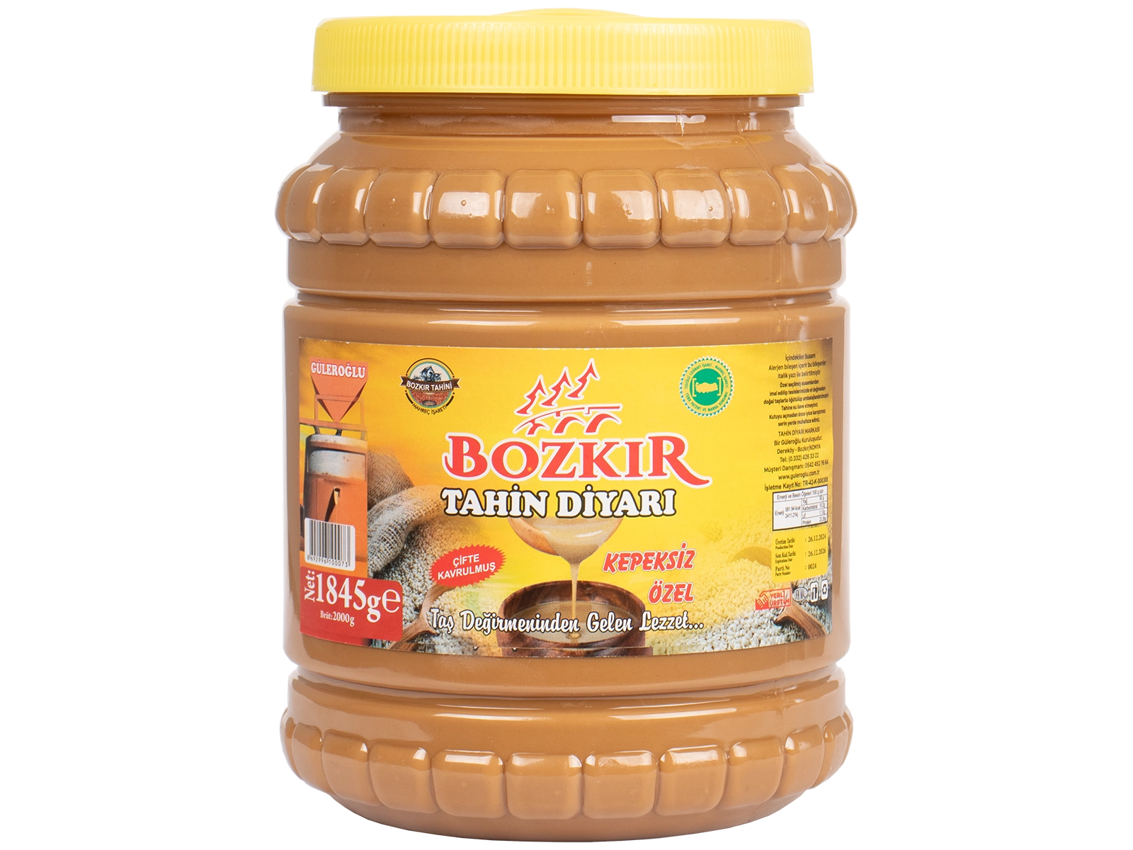 Güleroğlu Kepeksiz Bozkır Tahini Plastik Kutu Net 1845 Gr