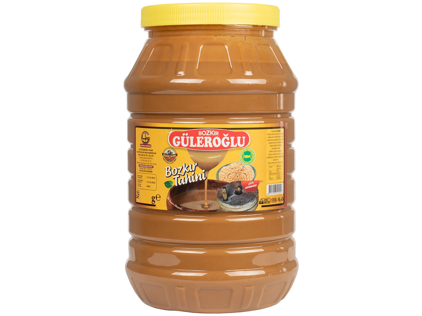 Güleroğlu Kepekli Bozkır Tahini Plastik Kutu Net 2935 Gr