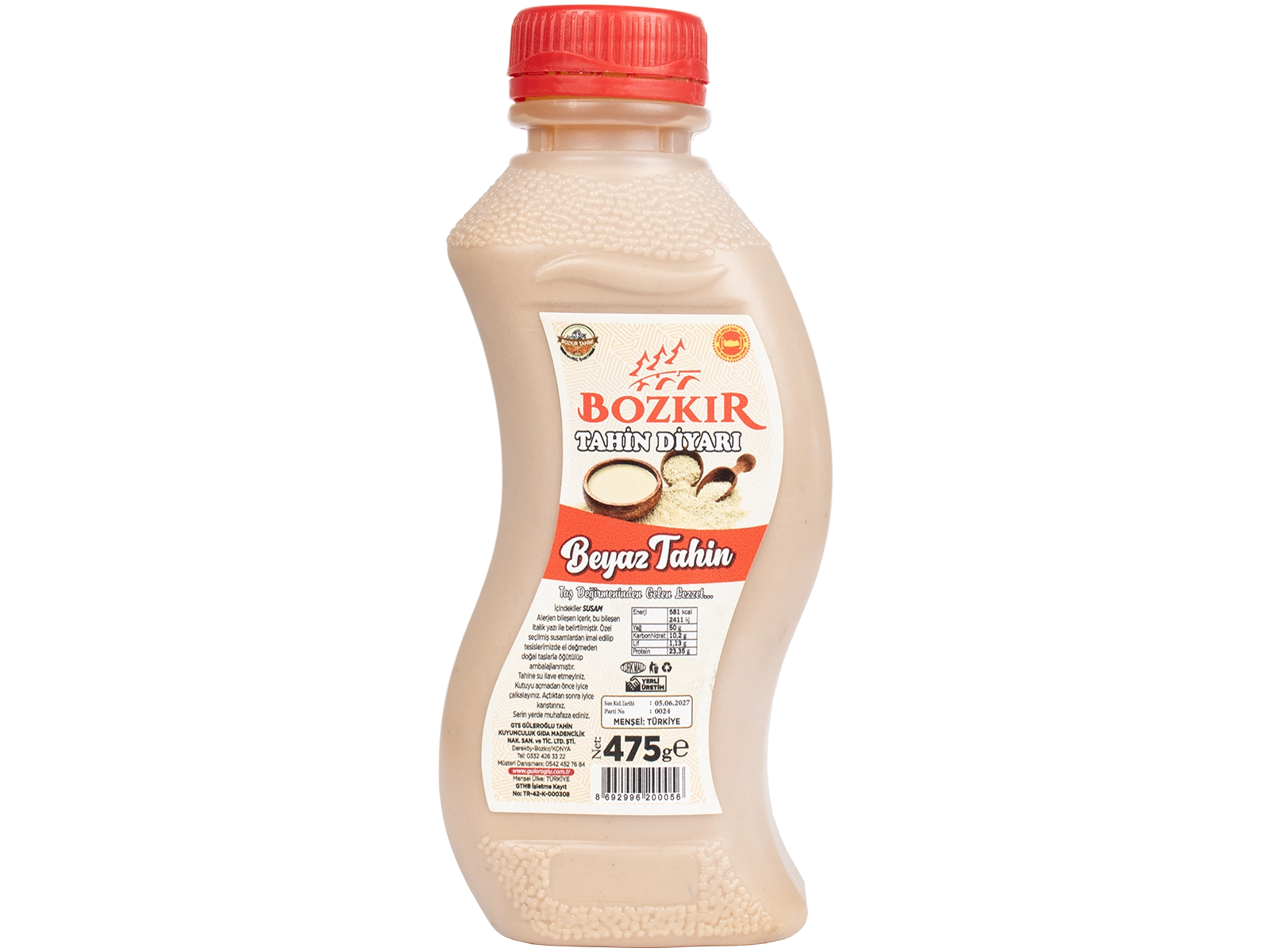  Güleroğlu Beyaz Bozkır Tahini Plastik Kutu Net 475 Gr
