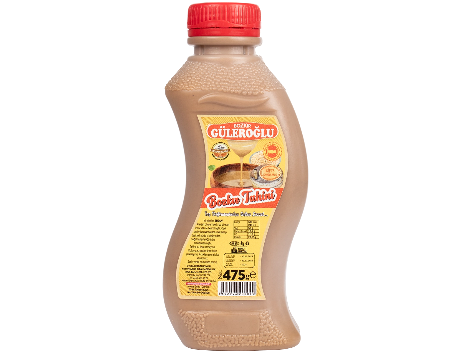 Güleroğlu Kepekli Bozkır Tahini Plastik Kutu Net 475 Gr