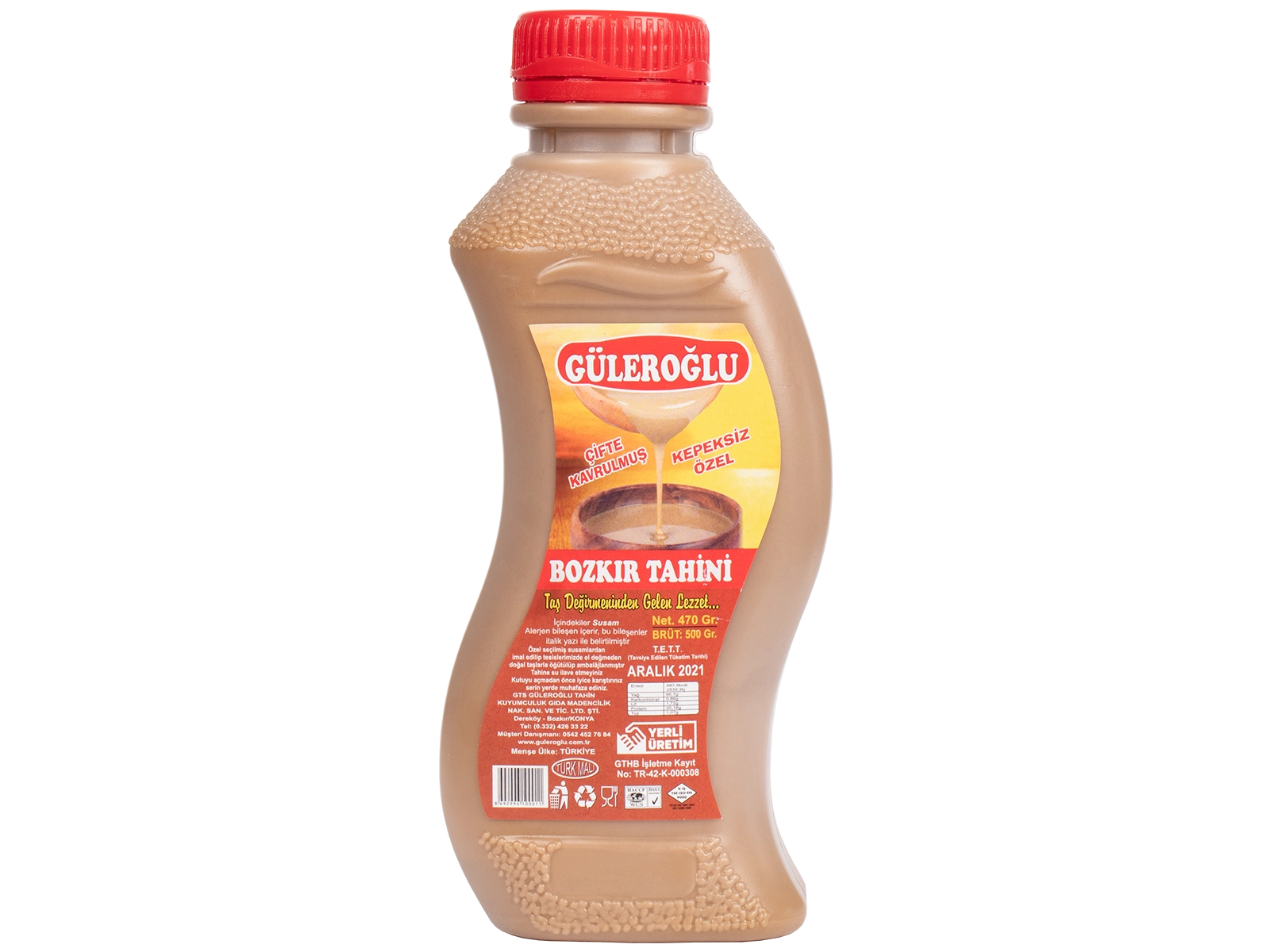 Güleroğlu Kepeksiz Bozkır Tahini Plastik Kutu Net 475 Gr